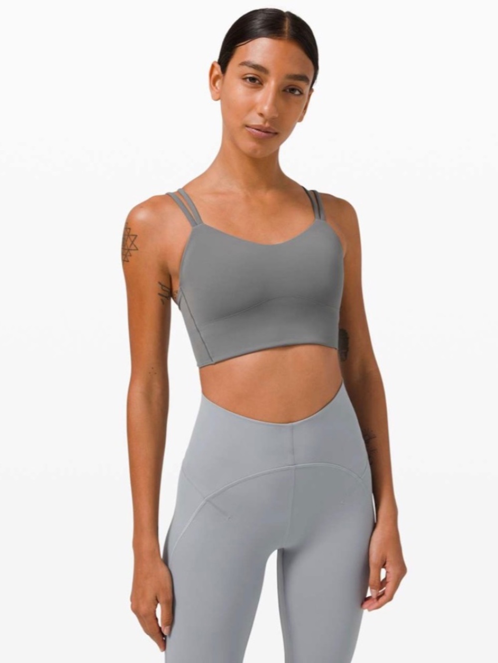 Lululemon like a cloud longline bra light support asphalt grey size 4 nwt